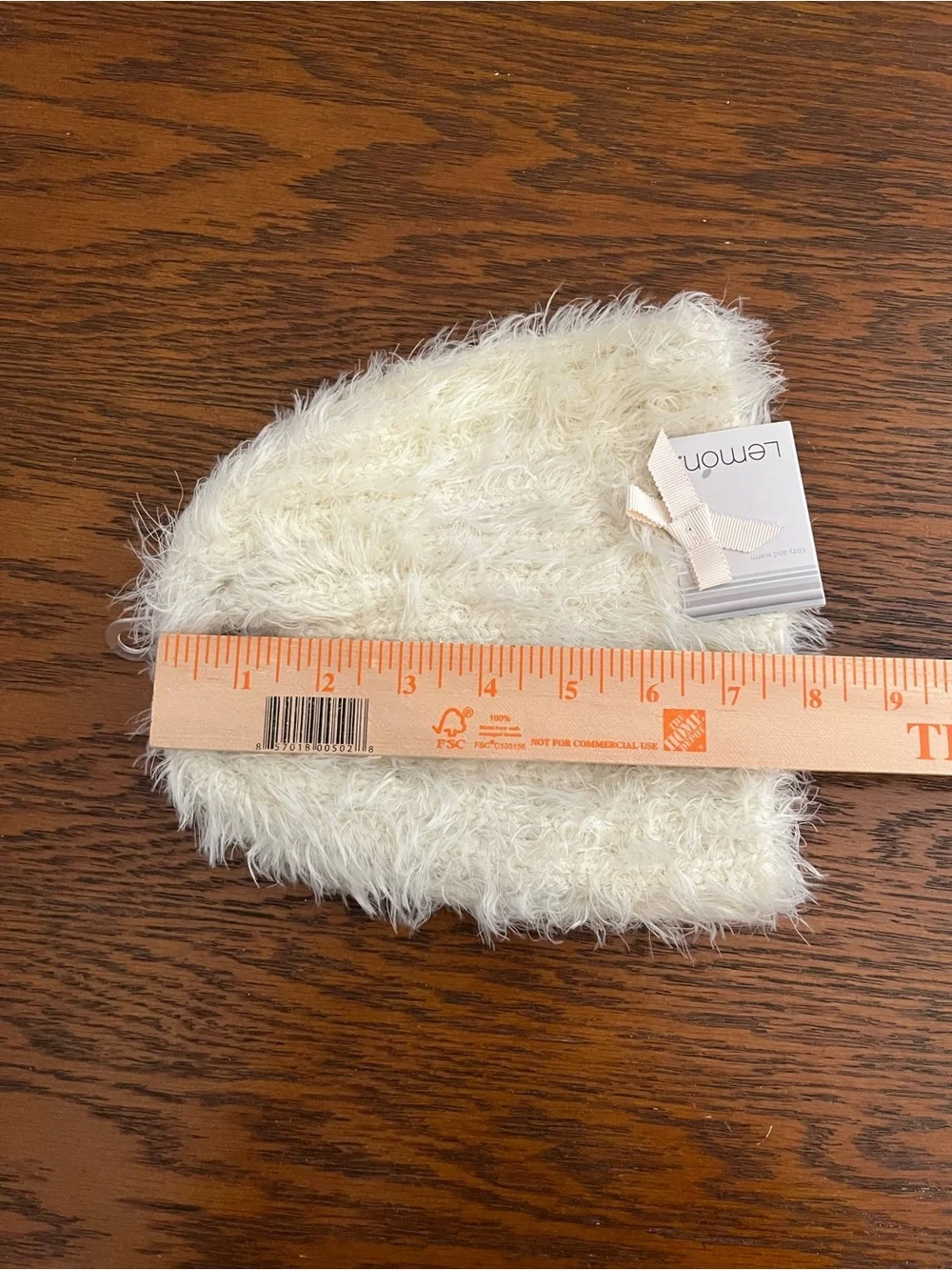 NWT Lemon Womens Fuzzy Beanie Hat Chalk Shaggy Warm Cozy